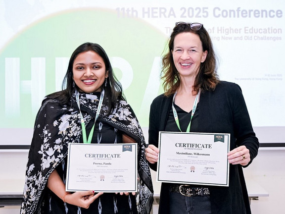 Dr. Prerna Panda & Prof. Dr. Maximiliane Wilkesmann at HERNA 2025 in Hong Kong