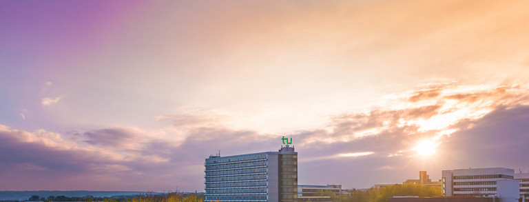 Math Tower with illuminated sky in the background